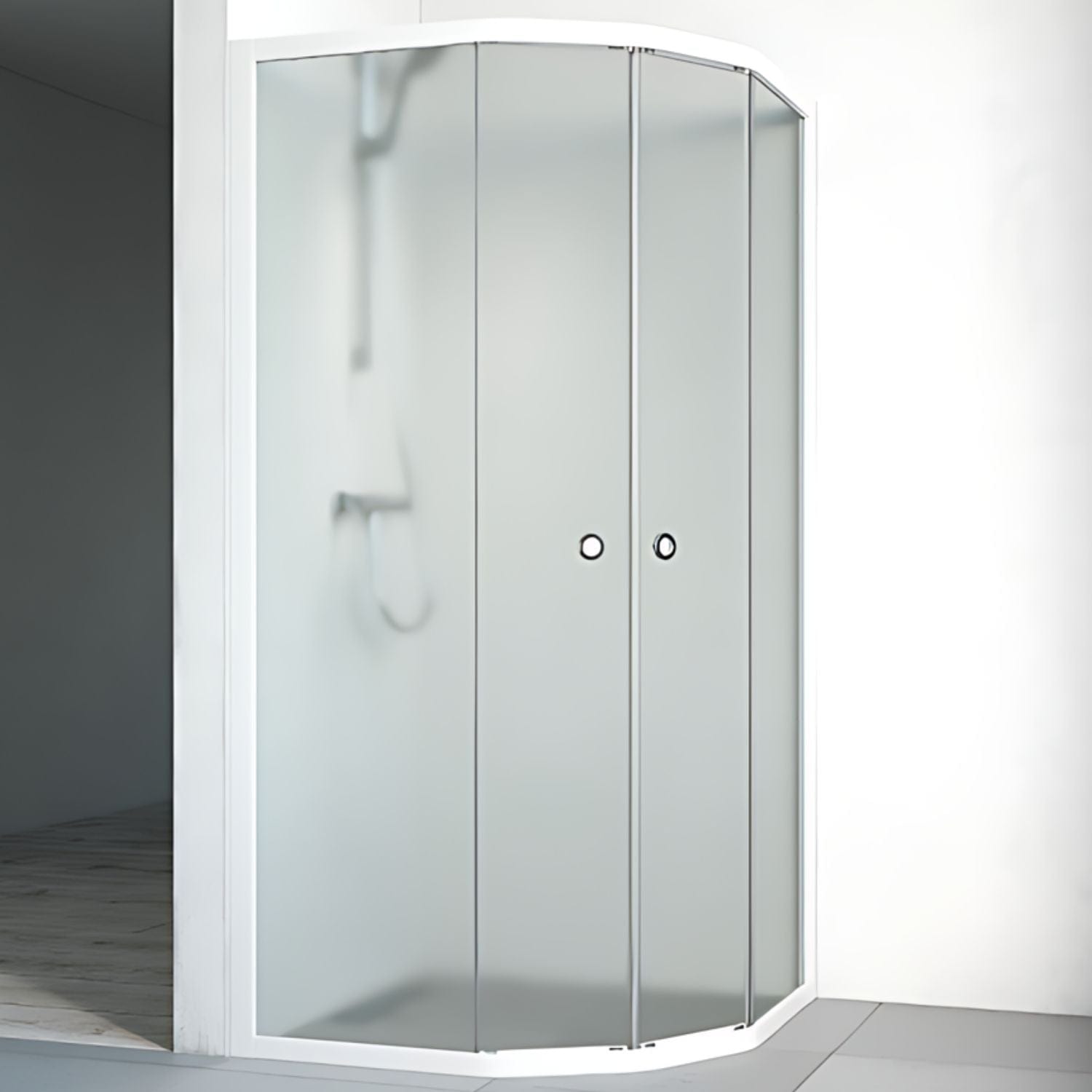 Macro Design FLOW Semi Dusjhjørne Hvit matt / 71x91cm / Ice glass Macro Design Dusjhjørne BUN-DHFS79VIC