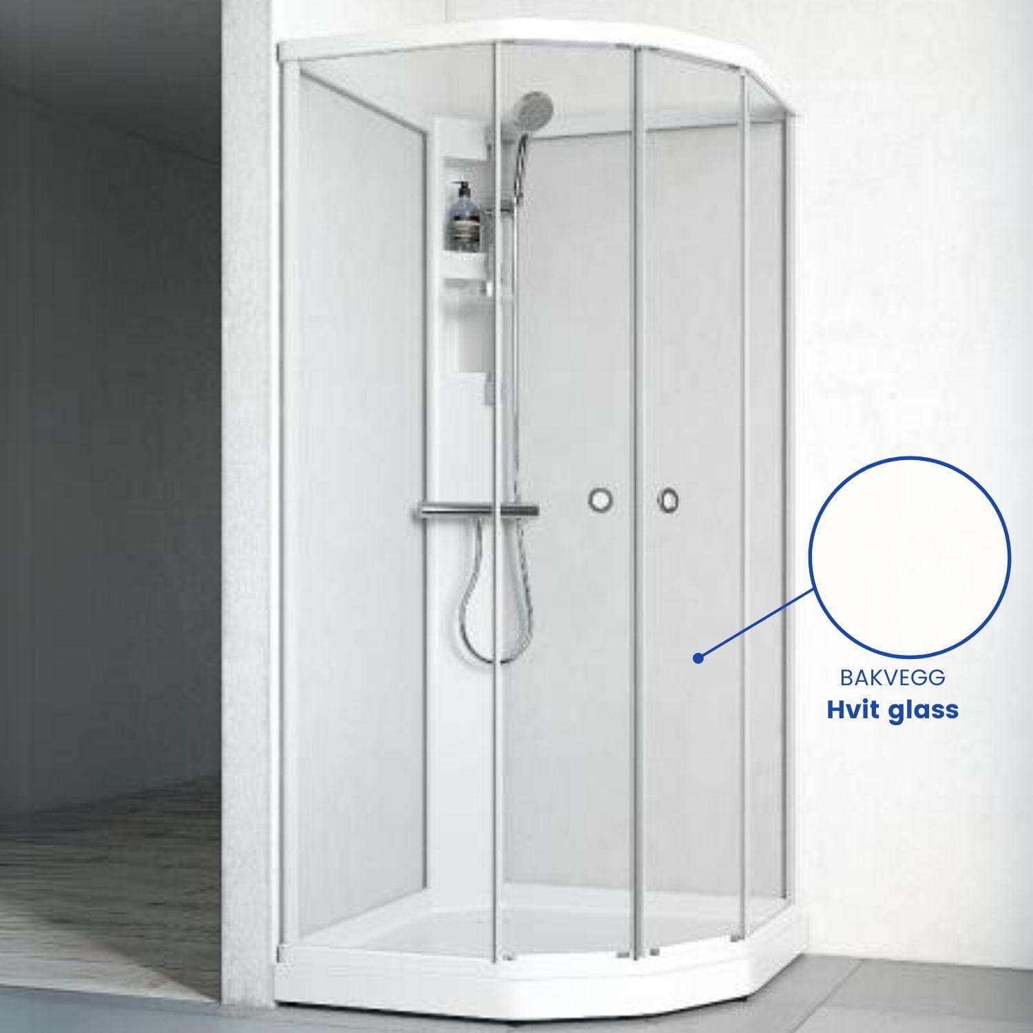 Macro Design FLOW Semi Dusjkabinett Standard Blandebatteri Matt aluminium / 71x91cm / Hvit glass Macro Design Dusjkabinett BUN-DKFSYB79NKLV