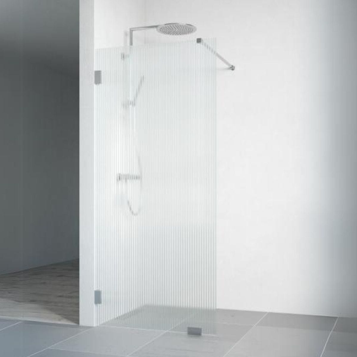 Macro Design Grace Dusj Skjermvegg Fast B70-100cm Briljant linjeglass / Krom / 70cm Macro Design Dusjvegg GRO-DSLVK70LI