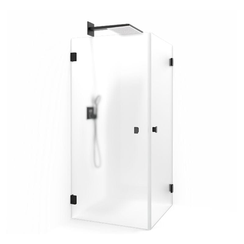 Macro Design Grace Dusjhjørne Rett Svart matt / 70x70cm / Briljant ice glass Macro Design Dusjhjørne BUN-DSLIMS77IC