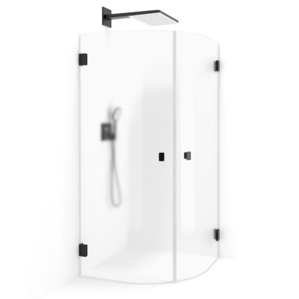 Macro Design Grace Dusjhjørne Rund Svart matt / 70x70cm / Briljant ice Macro Design Dusjhjørne BUN-DSLCMS77IC