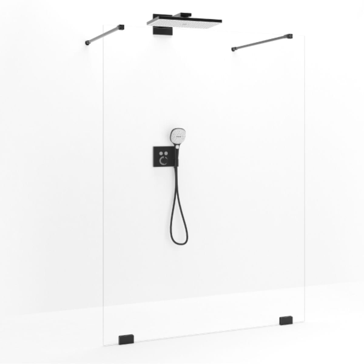 Macro Design Grace Dusjvegg Walk In Shower B120-140cm Svart matt / 120cm / Briljant Macro Design Dusjvegg BUN-DSLFVMS120KL