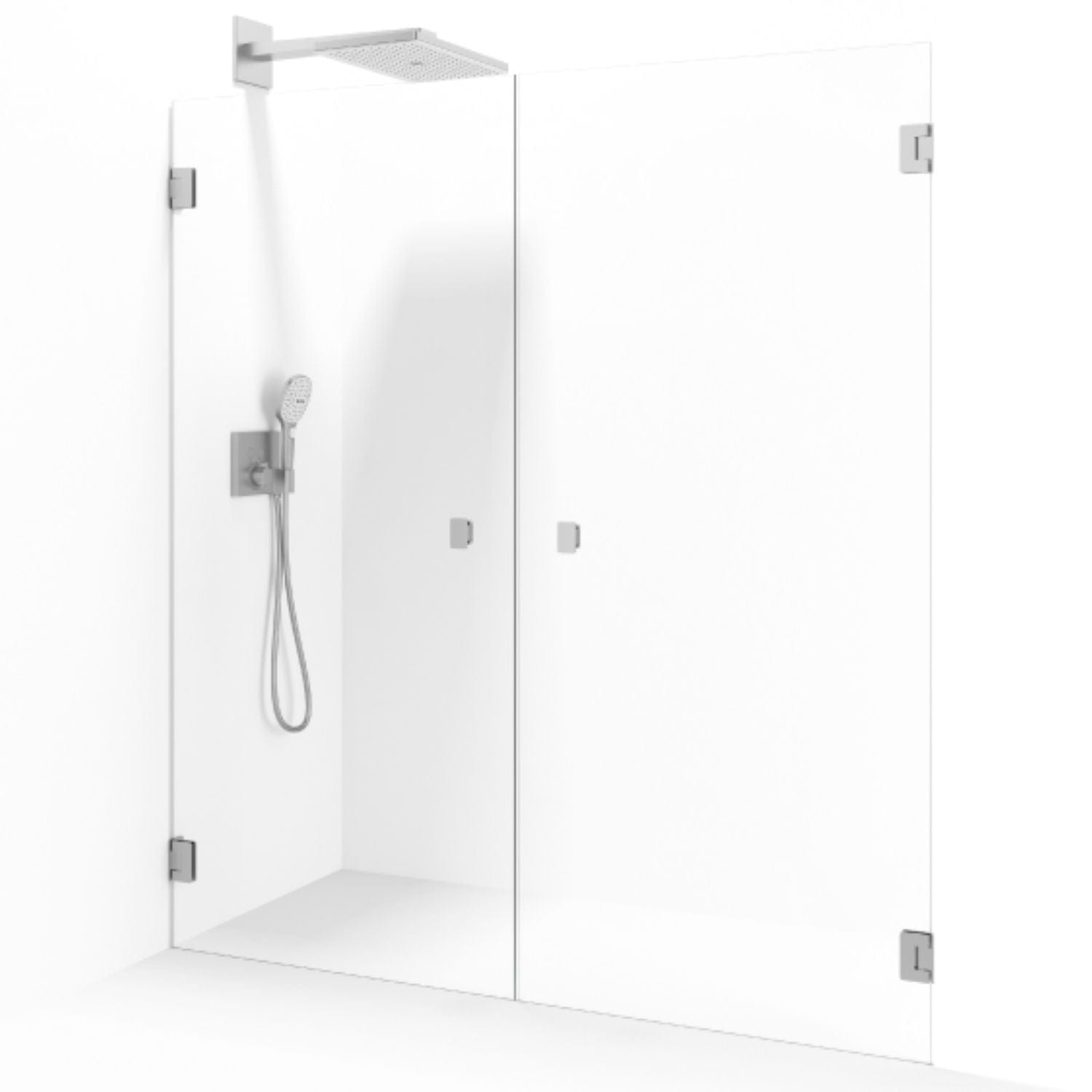 Macro Design GRACE Nisjedusj Saloon Børstet / Klart glass Macro Design Dusjnisje GRO-DSLSBOSPCKL