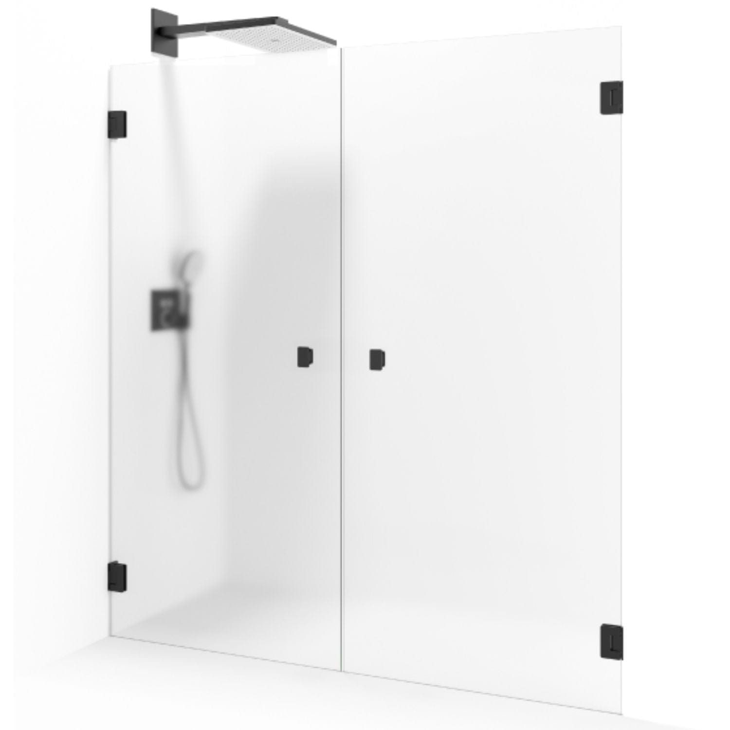 Macro Design GRACE Nisjedusj Saloon Svart matt / Ice glass Macro Design Dusjnisje GRO-DSLSMSSPCIC