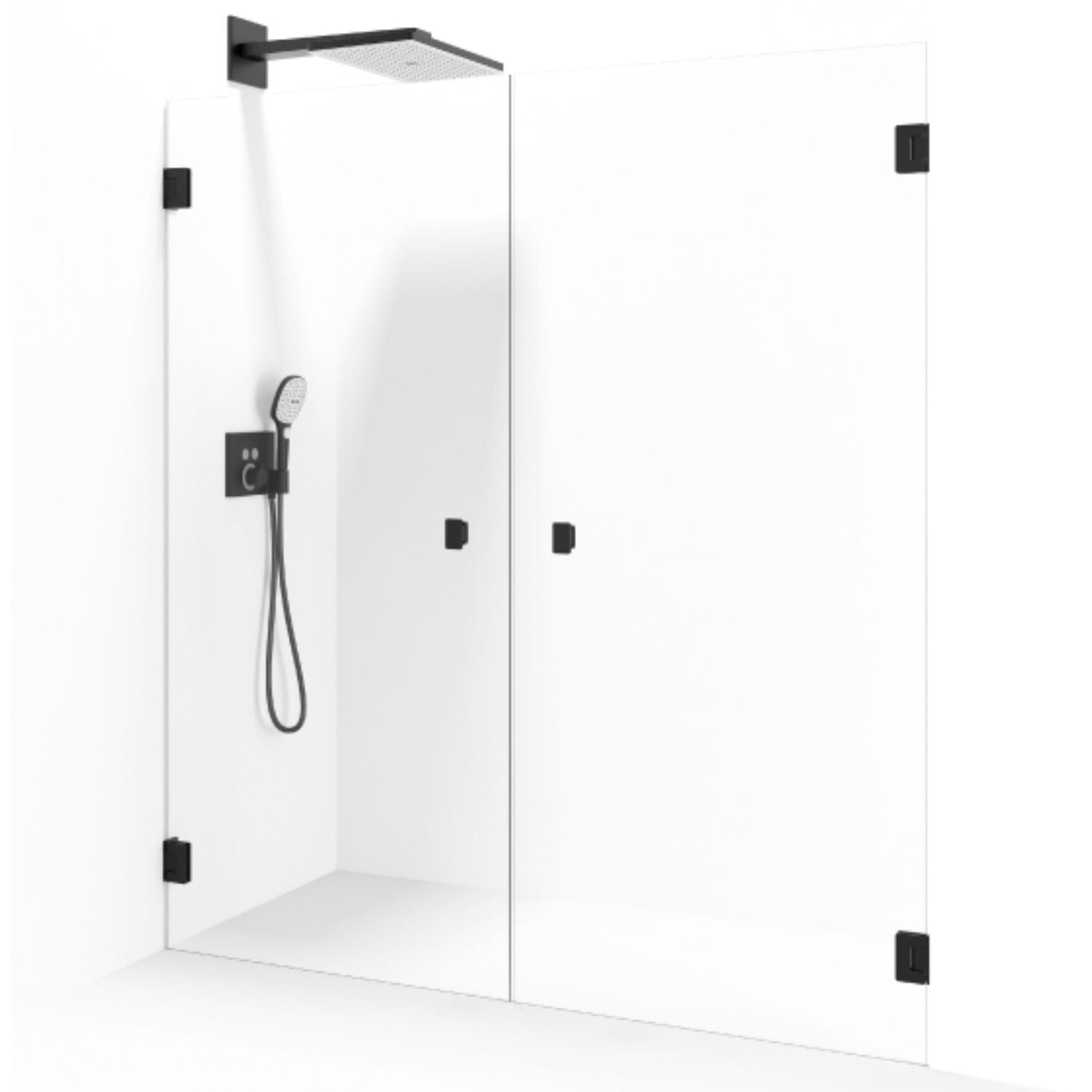 Macro Design GRACE Nisjedusj Saloon Svart matt / Klart glass Macro Design Dusjnisje GRO-DSLSMSSPCKL