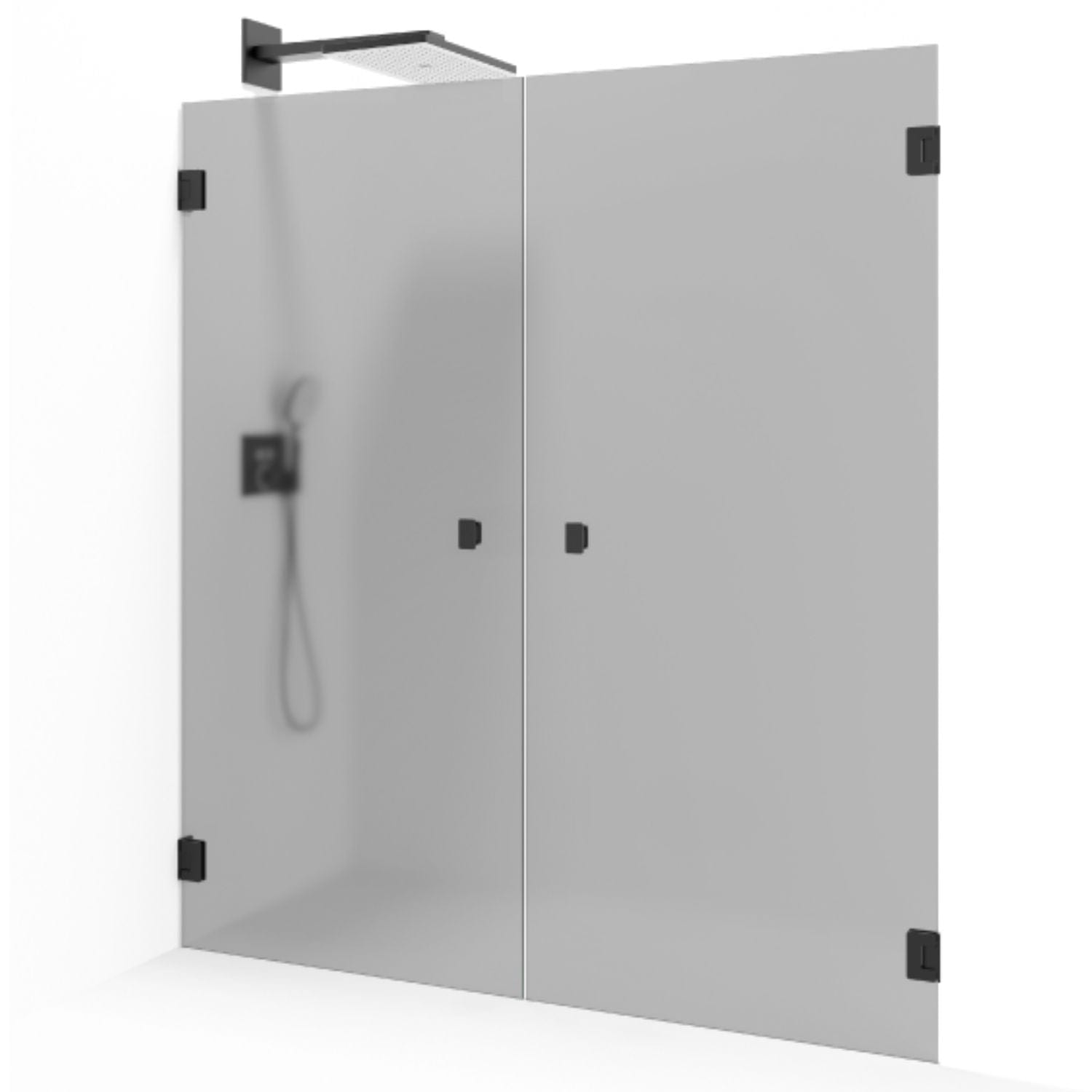 Macro Design GRACE Nisjedusj Saloon Svart matt / Tonet Glass Macro Design Dusjnisje GRO-DSLSMSSPCTO