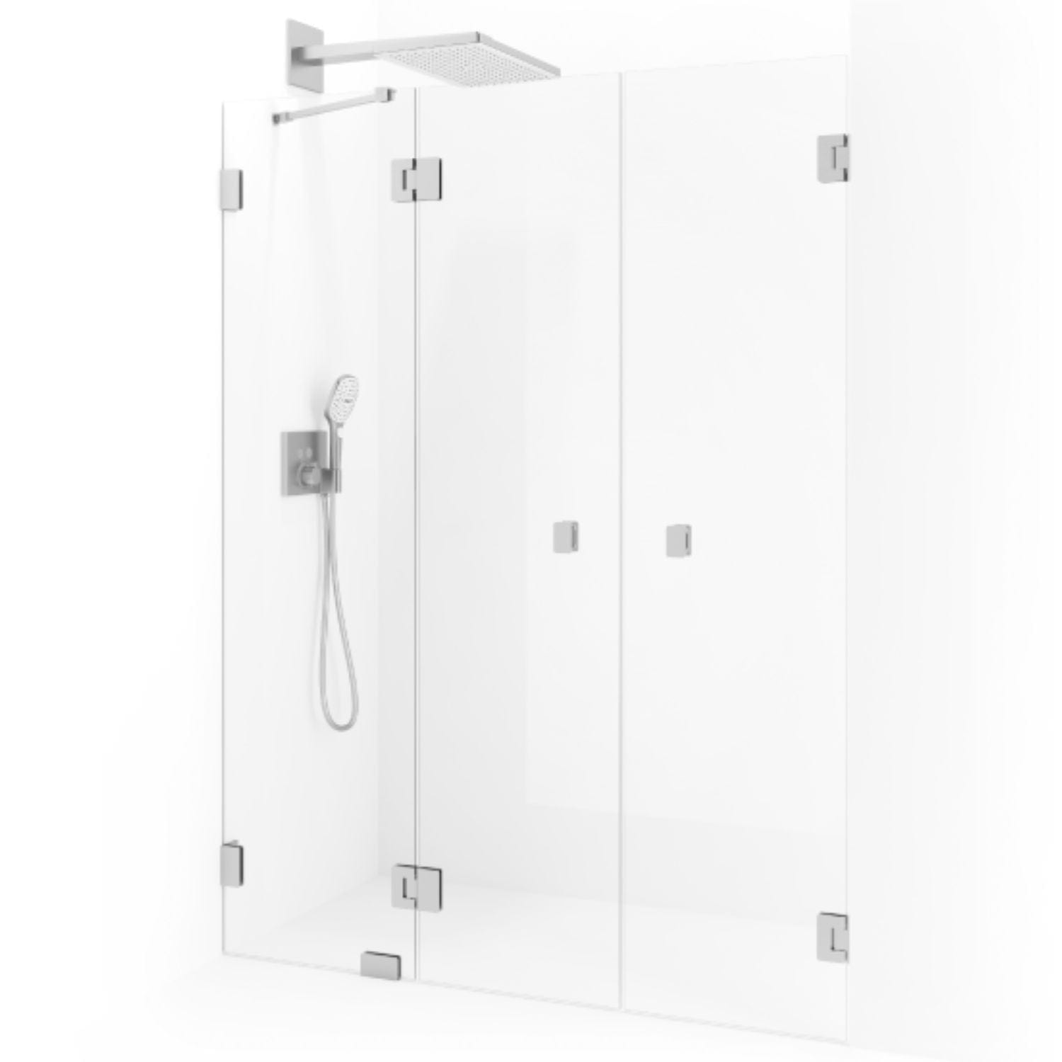 Macro Design Grace Nisjedusj Spesial 5 Børstet / Briljant glass Macro Design Dusjvegg GRO-DSL5BOKLSPC