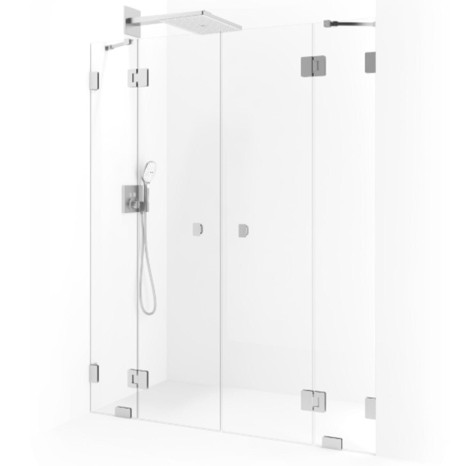 Macro Design Grace Nisjedusj Spesial 6 Børstet / Briljant glass Macro Design Dusjvegg GRO-DSL6BOKLSPC