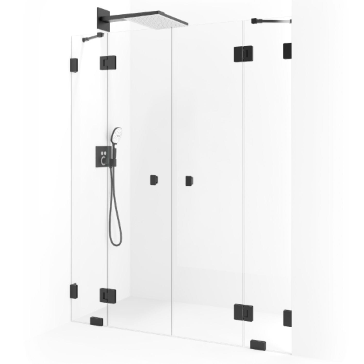 Macro Design Grace Nisjedusj Spesial 6 Svart matt / Briljant glass Macro Design Dusjvegg GRO-DSL6MSKLSPC