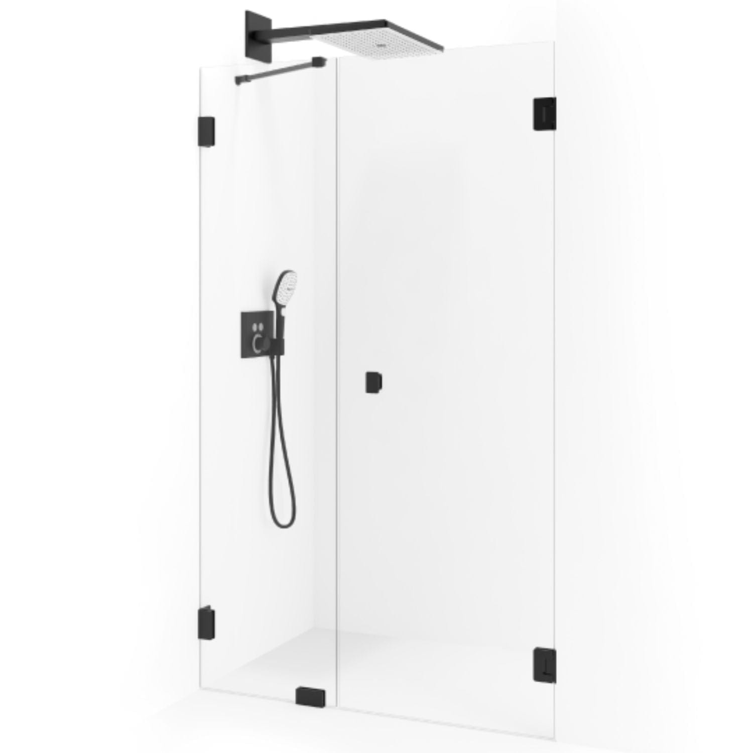 Macro Design Grace Nisjedusj Spesial 7 Svart matt / Briljant glass Macro Design Dusjvegg GRO-DSL7MSKLSPC