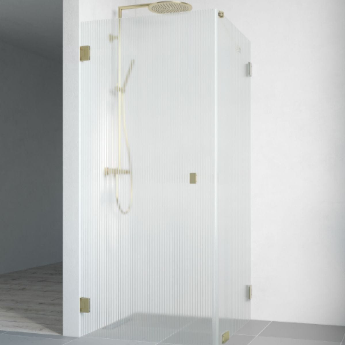 Macro Design Grace Swing Dusjhørne Kombi (dør+vegg) Briljant linjeglass Macro Design Dusjhjørne