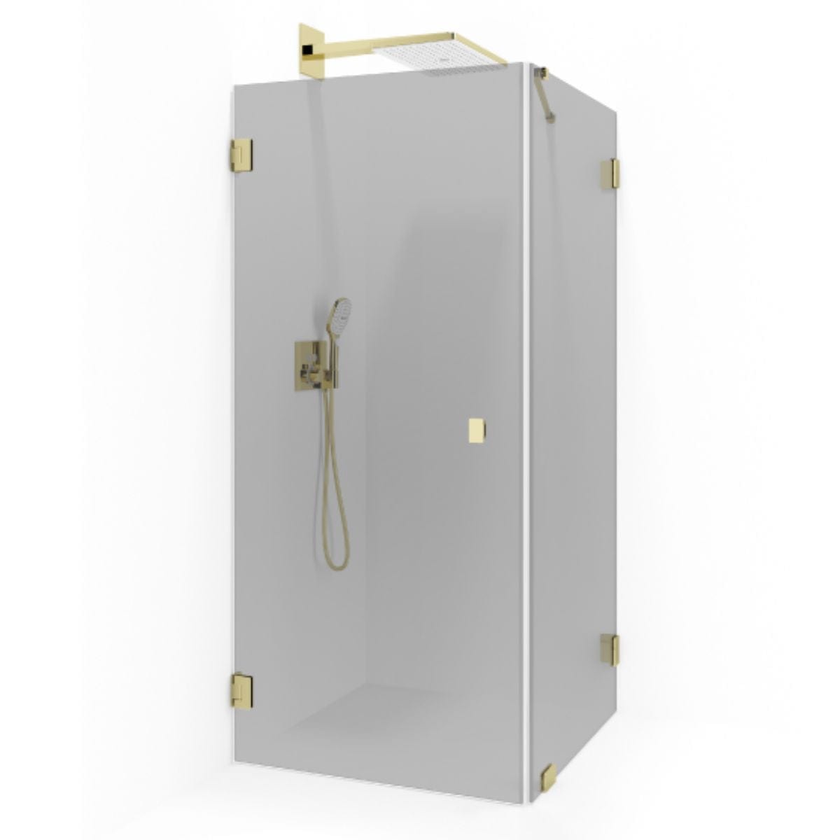 Macro Design Grace Swing Dusjhørne Kombi (dør+vegg) Gull / 70x70cm / Tonet Macro Design Dusjhjørne BUN-DSLWD77TO