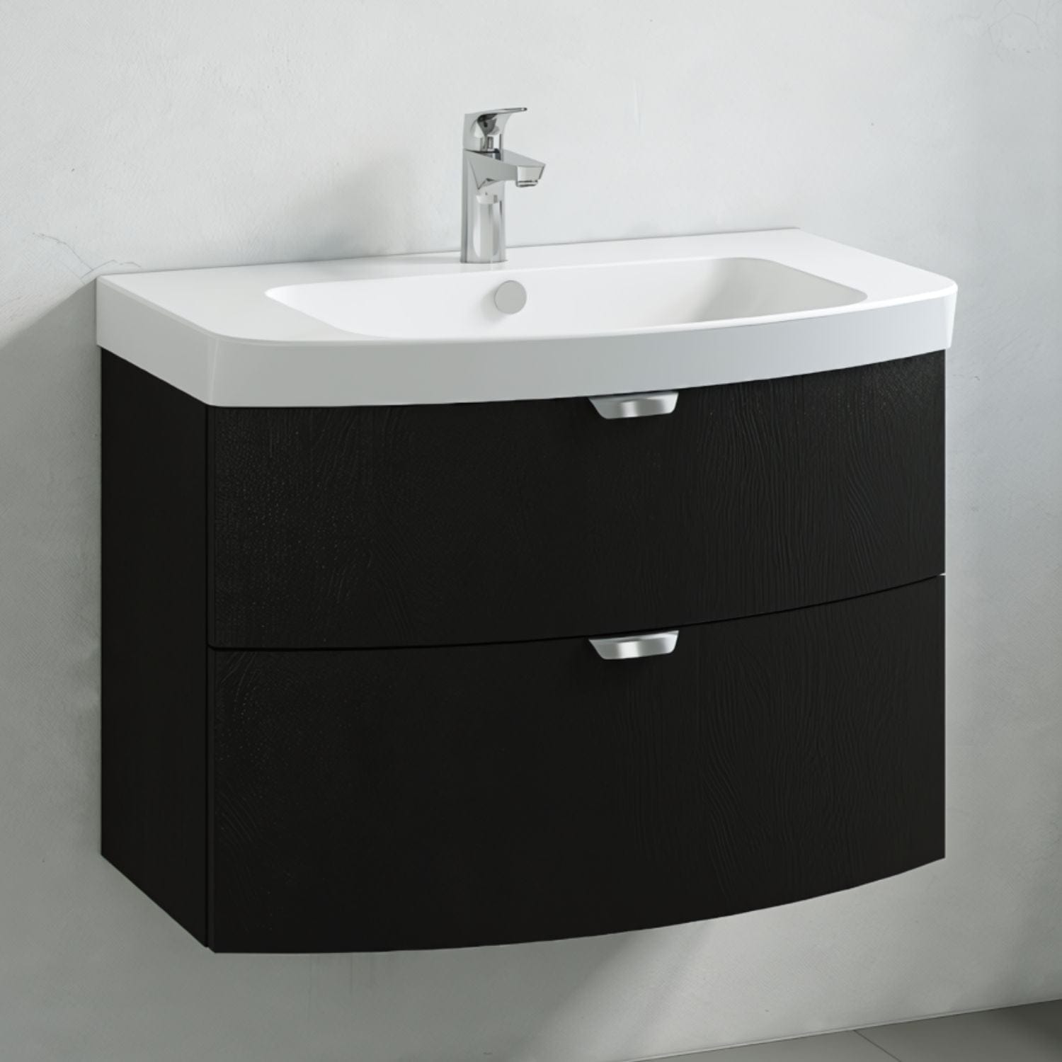 Macro Design HEART 2-skuff servantskap med 600/800 servant Svart eik / 80x45cm Macro Design Møbelpakke bad BUN-FHK80SPH70