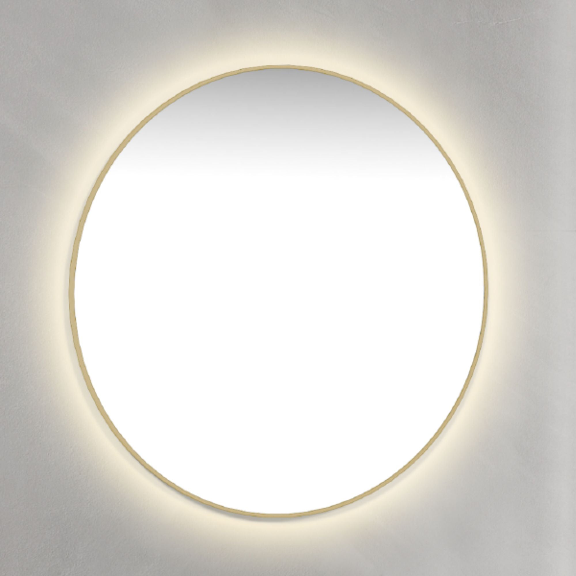 Macro Design Rundt Rammespeil - med ambilight Messing / 90cm Macro Design Baderomsspeil GRO-IPR90AMR