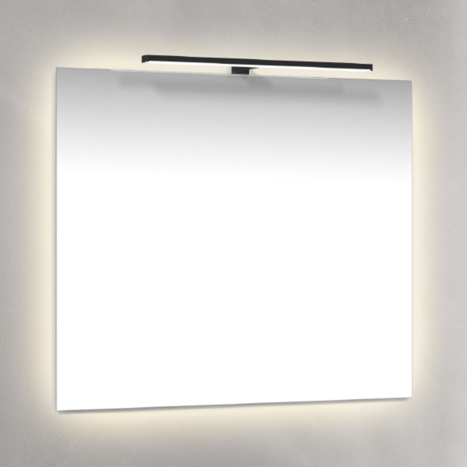 Macro Design Speil T-belysning LED - med Ambilight Svart / 80cm Macro Design Baderomsspeil BUN-IP8070ASTL