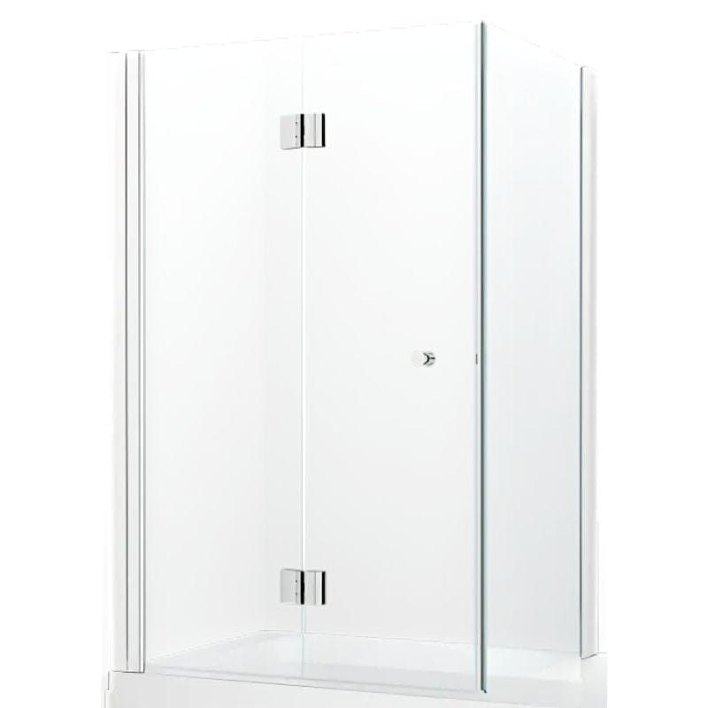 Macro Design SPIRIT Badekarvegg Vik Hjørne Hvit / 68x93cm / Klart glass Macro Design Badekarvegg GRO-DBSK6893VKL