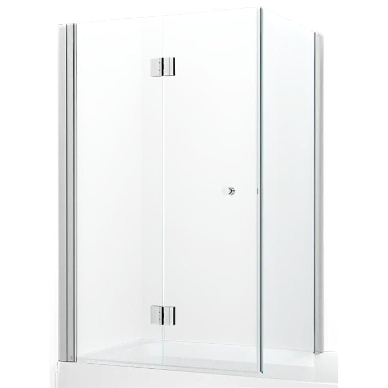 Macro Design SPIRIT Badekarvegg Vik Hjørne Krom / 68x93cm / Klart glass Macro Design Badekarvegg GRO-DBSK6893GKL