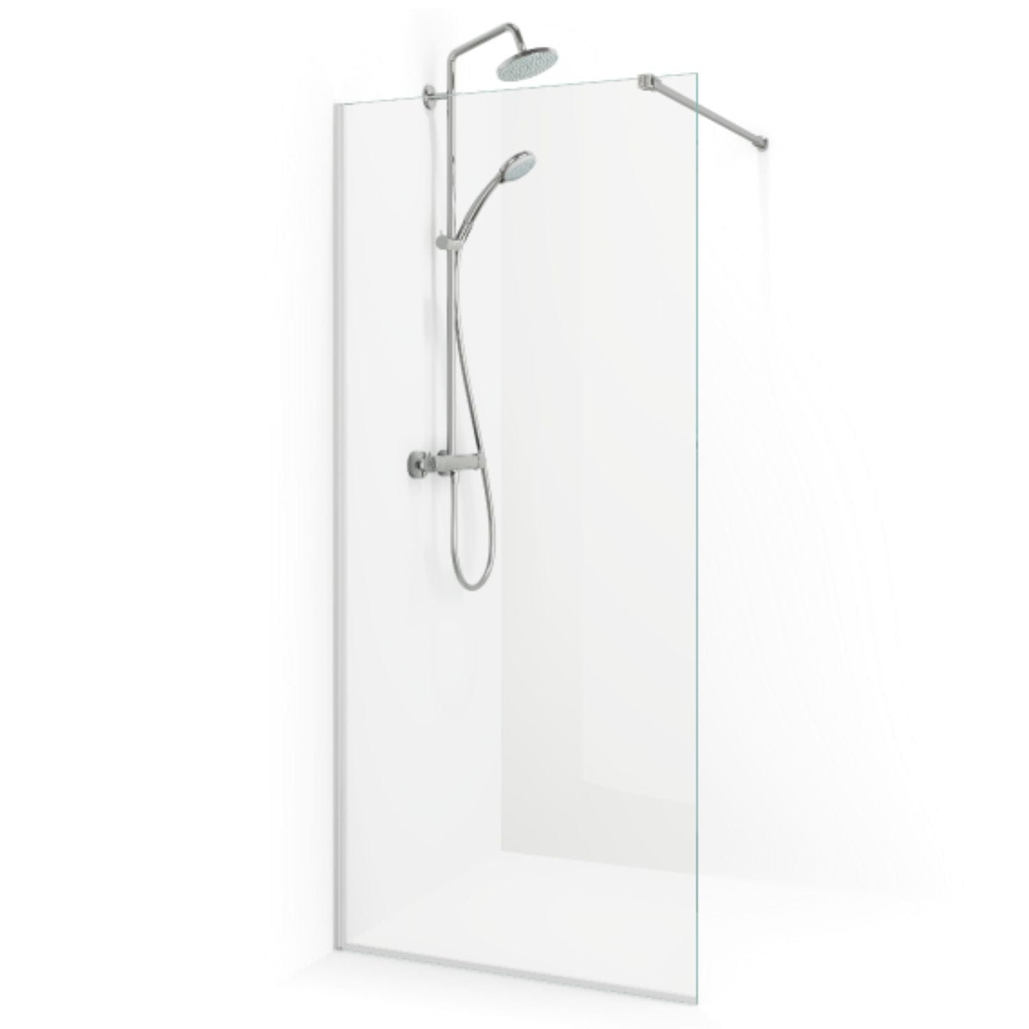 Macro Design SPIRIT Dusj Skjermvegg Fast Matt aluminium / 67cm / Klart glass Macro Design Dusjvegg BUN-DSVV67NKL
