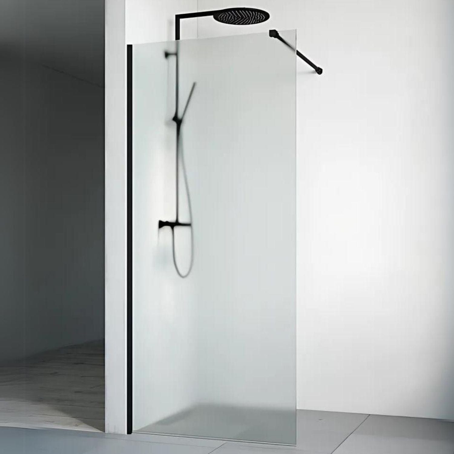 Macro Design SPIRIT Dusj Skjermvegg Fast Svart / 67cm / Ice glass Macro Design Dusjvegg BUN-DSVV67SIC