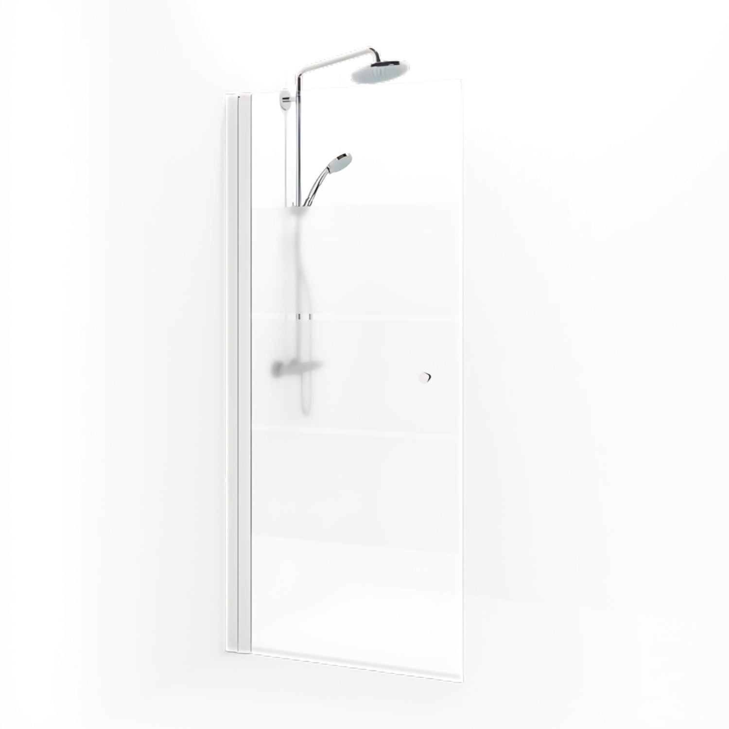 Macro Design SPIRIT Dusjdør Rett - med knott Hvit matt / 67cm / Screen glass Macro Design Dusjdør BUN-DSSKV67KSC