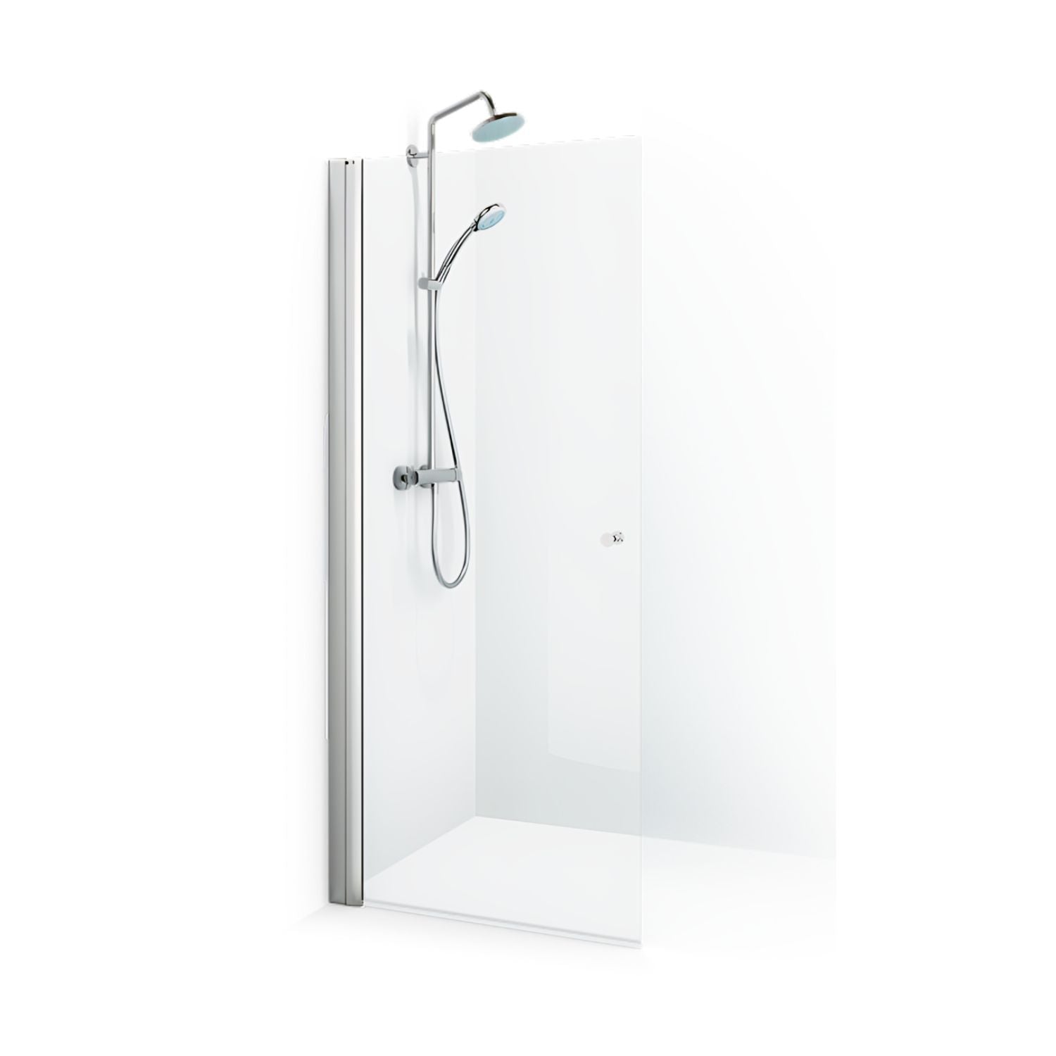 Macro Design SPIRIT Dusjdør Rett - med knott Krom / 67cm / Klart glass Macro Design Dusjdør BUN-DSSKG67KKL