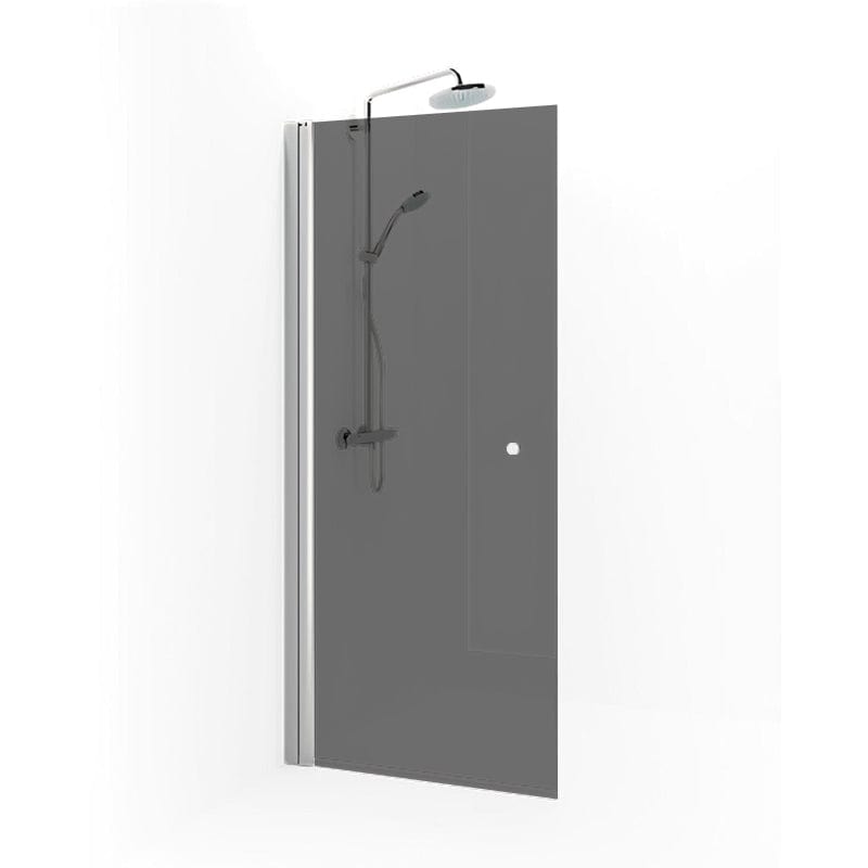 Macro Design SPIRIT Dusjdør Rett - med knott Matt aluminium / 77cm / Tonet glass Macro Design Dusjdør BUN-DSSKN77KTO