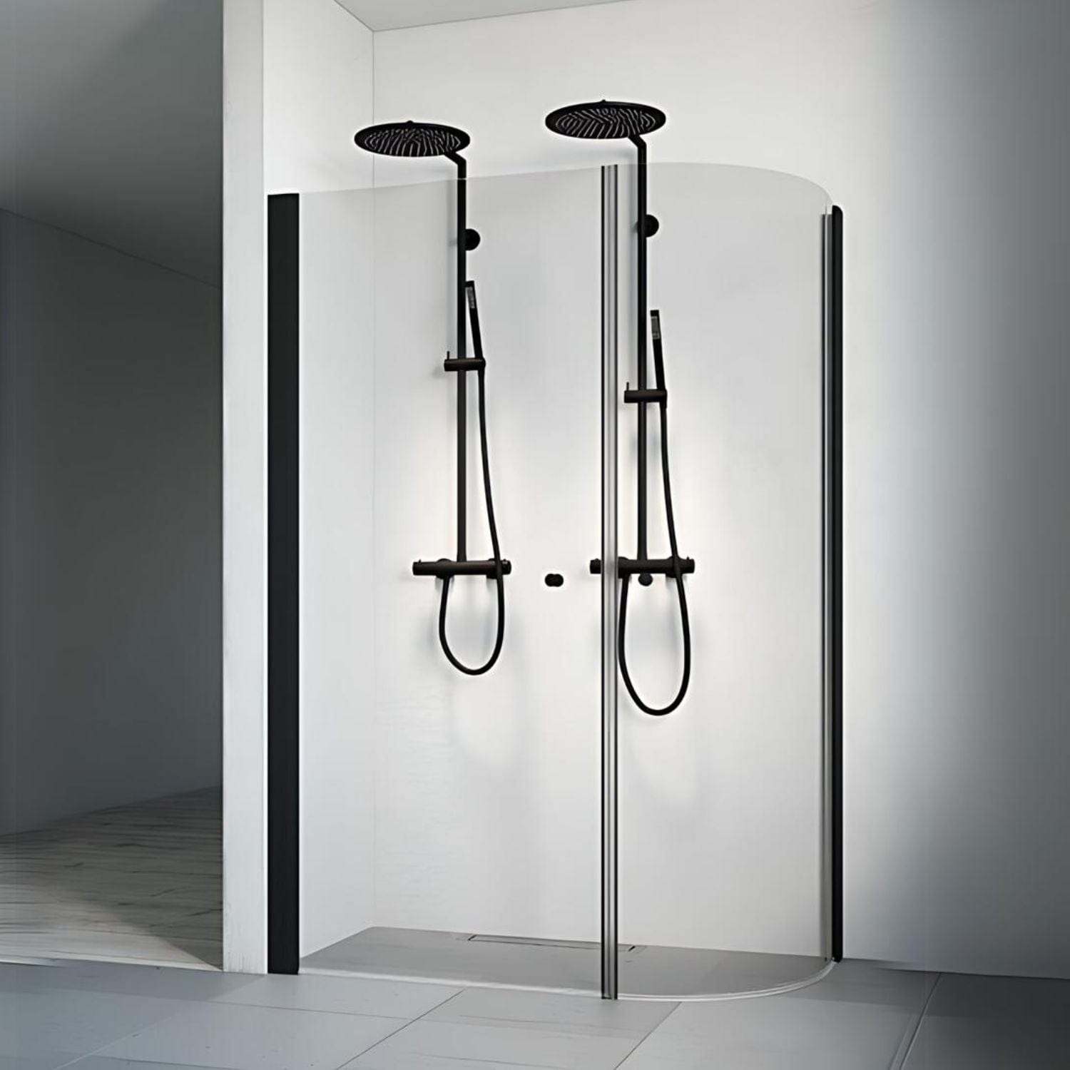 Macro Design SPIRIT Dusjhjørne J Svart / 68x114cm / Klart glass Macro Design Dusjhjørne BUN-DHSJS68114KL