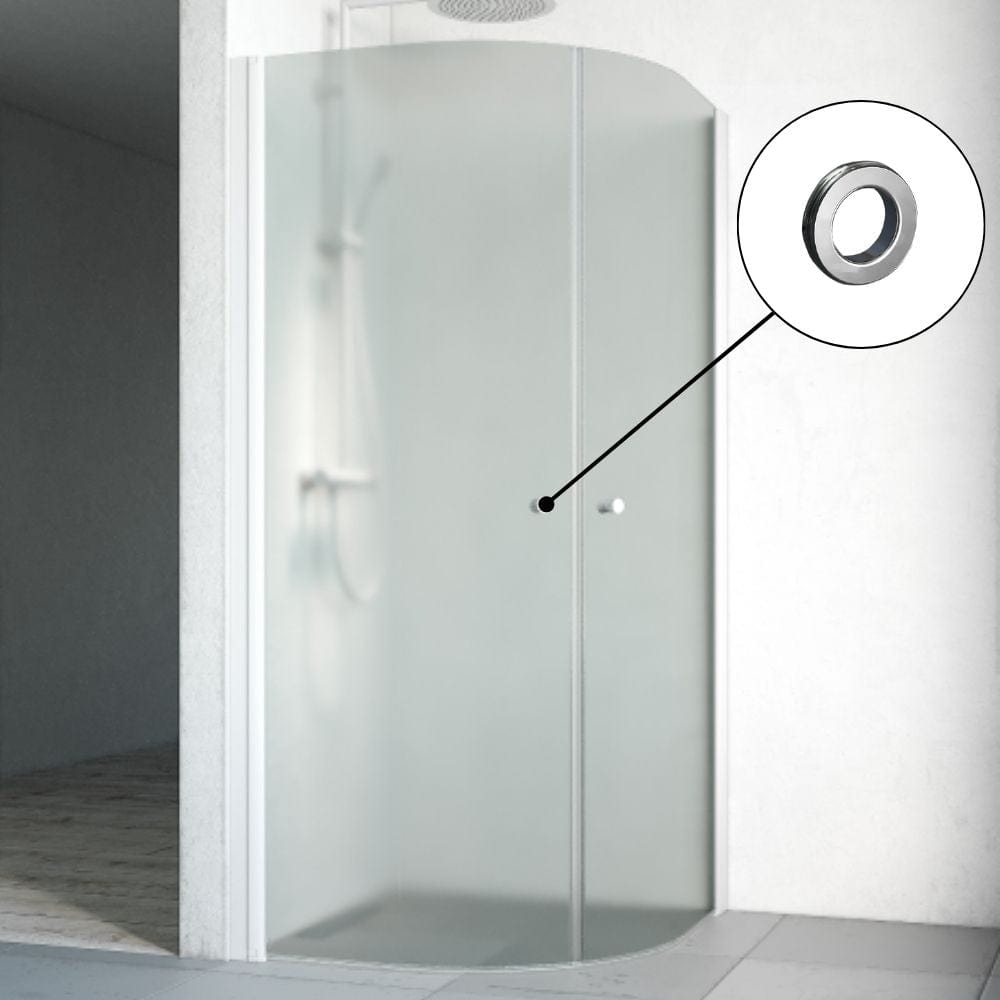 Macro Design SPIRIT Dusjhjørne Rund med hullgrep Hvit matt / 70x70cm / Ice glass Macro Design Dusjhjørne BUN-DHSCV707GIC