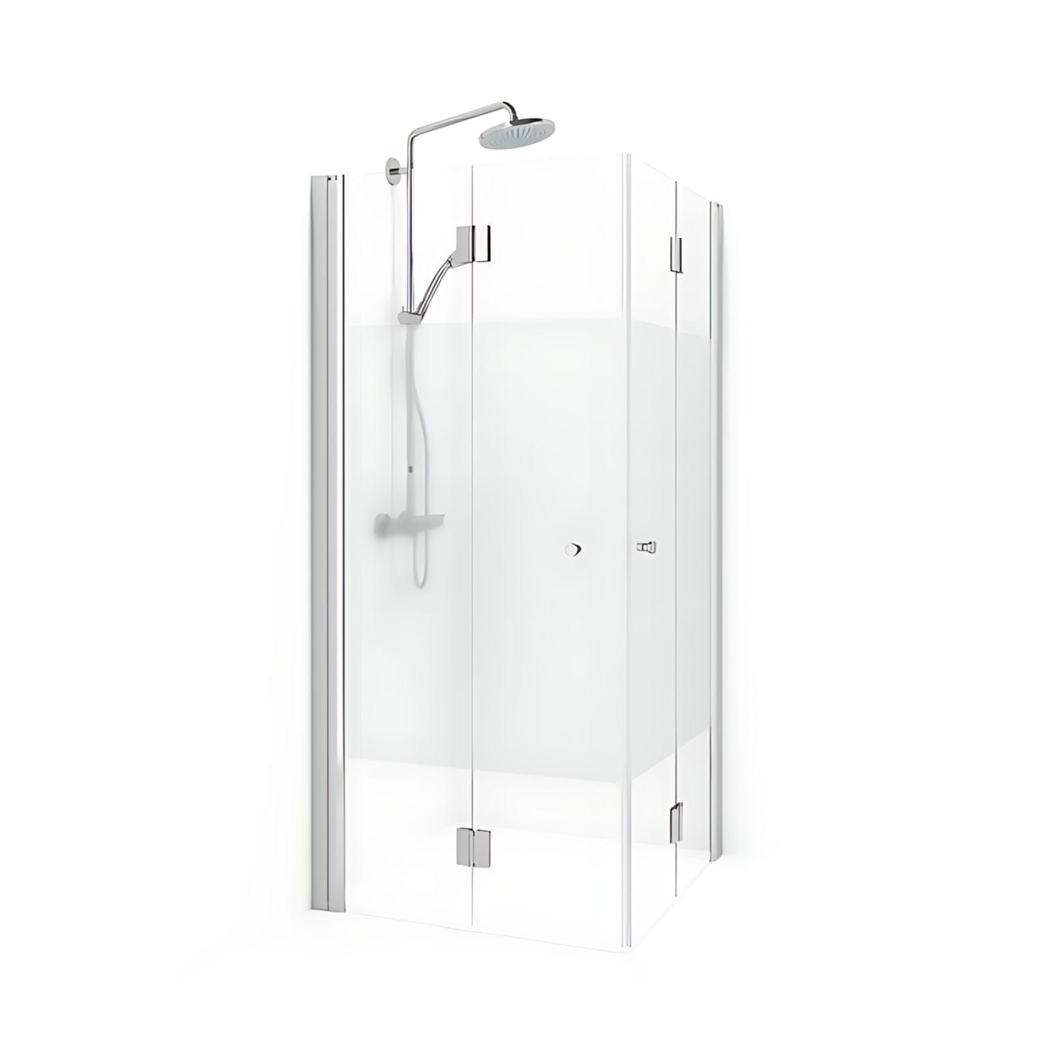 Macro Design SPIRIT Dusjhjørne Vik Rett - med knott Krom / 70x70cm / Screen glass Macro Design Dusjhjørne BUN-DSVKI707GSC
