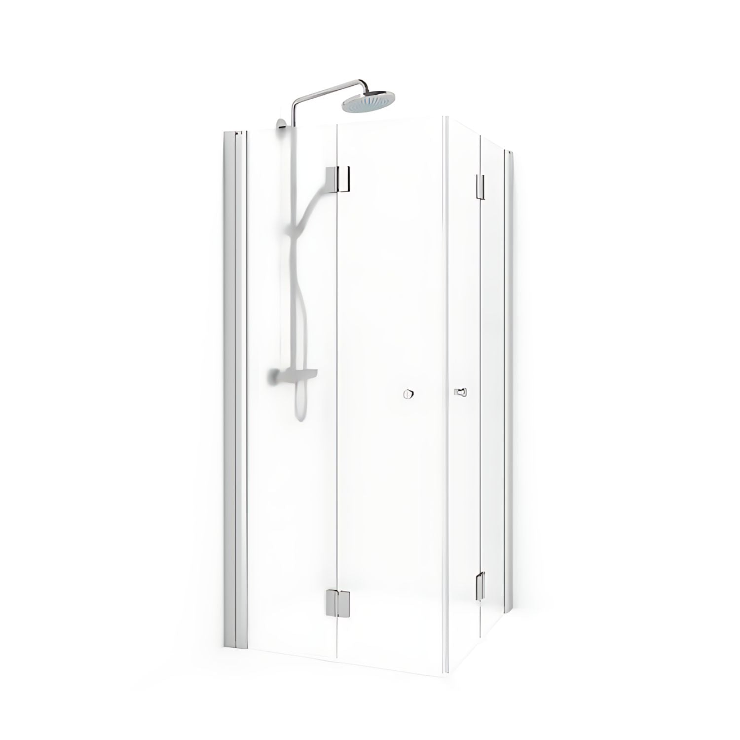 Macro Design SPIRIT Dusjhjørne Vik Rett - med knott Matt aluminium / 70x70cm / Ice glass Macro Design Dusjhjørne BUN-DSVKI707NIC