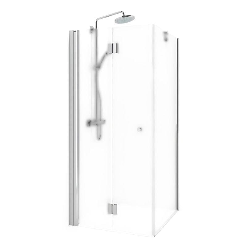 Macro Design SPIRIT Dusjhjørne Vik Swing - med knott Krom / 100x100cm / Ice glass Macro Design Dusjhjørne BUN-DSVSV110GIC