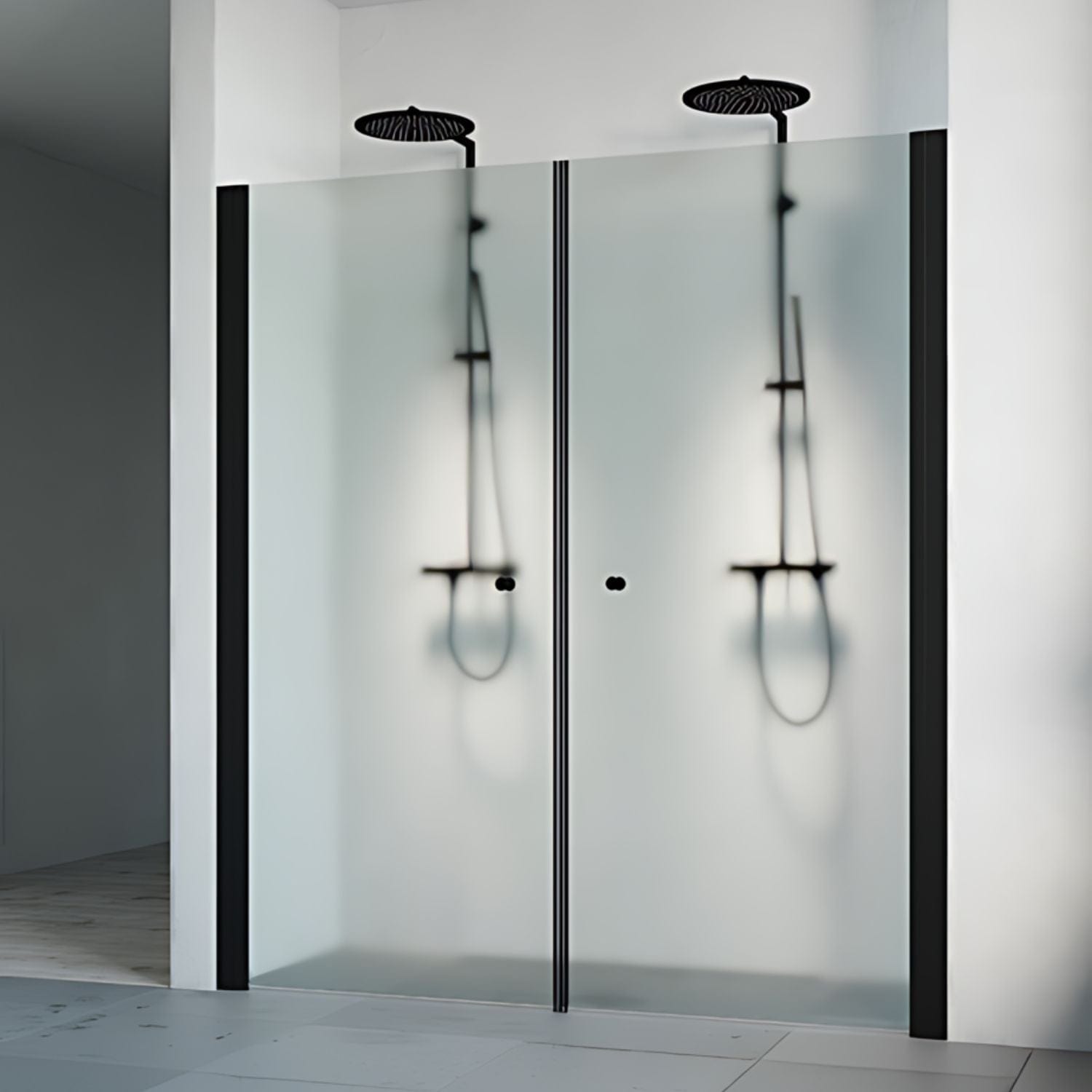 Macro Design SPIRIT Nisjedusj Saloon - med knott Svart / 1035-1070mm / Ice glass Macro Design Dusjnisje BUN-DLSSS1035IC