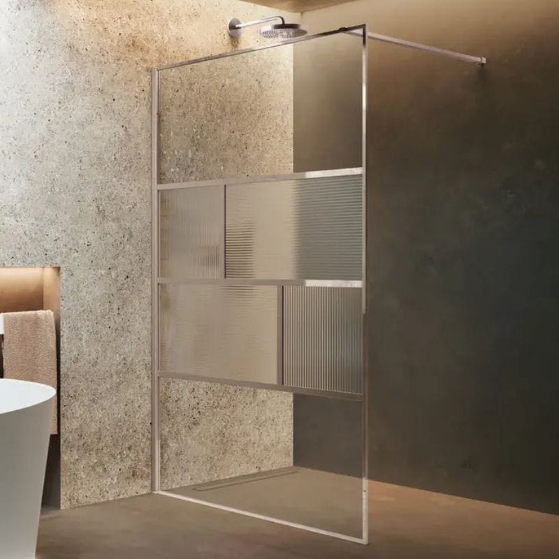 Novellini HC ART Fastvegg Krom / 80cm / Flute Novellini Dusjvegg KO-HARTHC80-94K