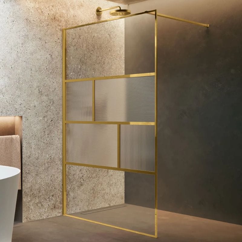 Novellini HC ART Fastvegg Messing / 80cm / Flute Novellini Dusjvegg KO-HARTHC80-94O