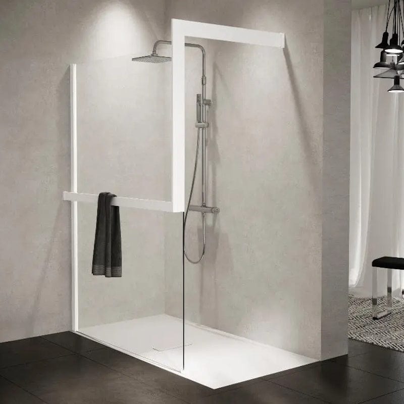 Novellini Kuadra Kit Frame Håndkleholder Hvit matt / Høyre Novellini Håndklestativ KO-R80KUFRE10D-U