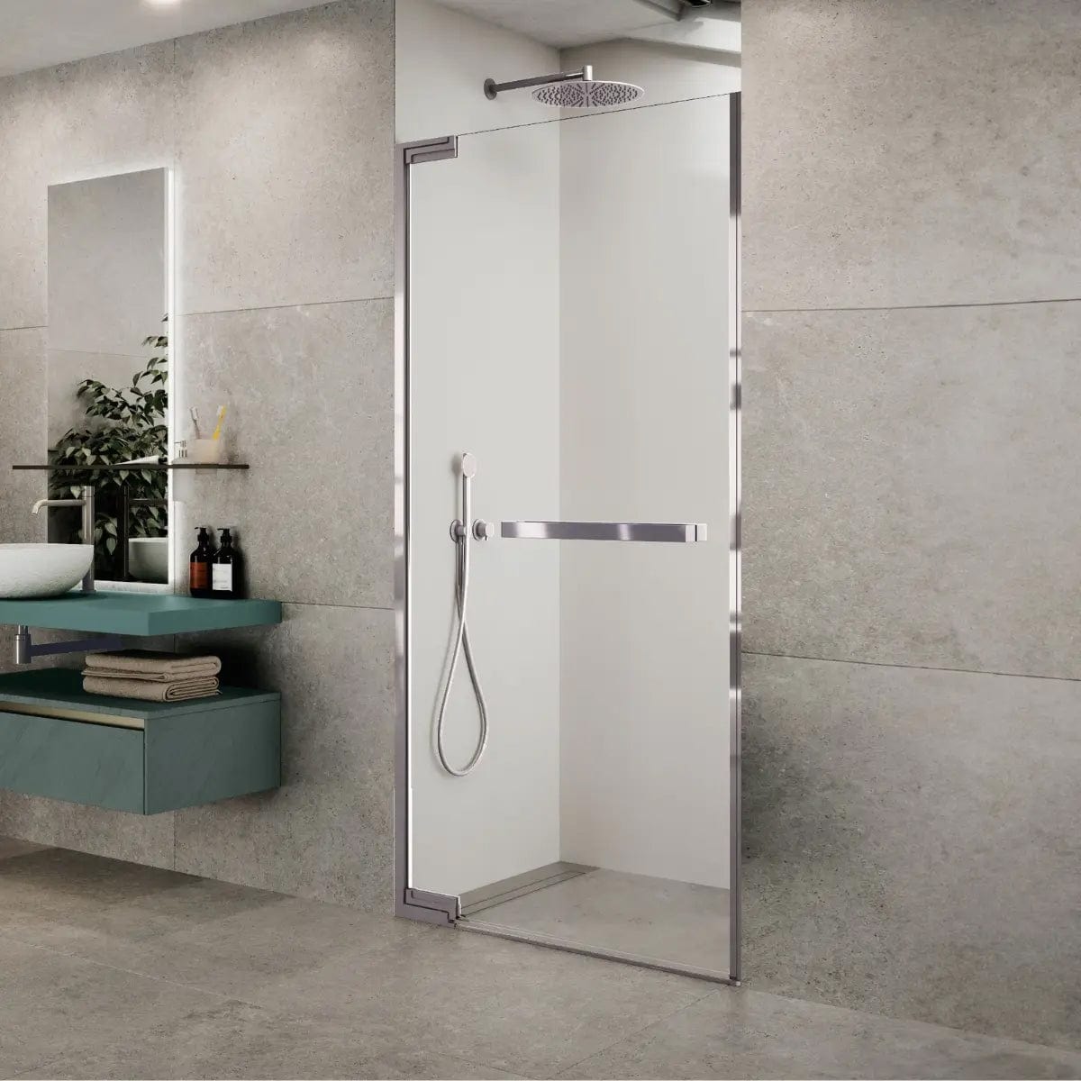 Novellini N180 1B Slagdør for nisje Krom / 79cm / Klart glass Novellini Dusjnisje KO-N1801B79-1K