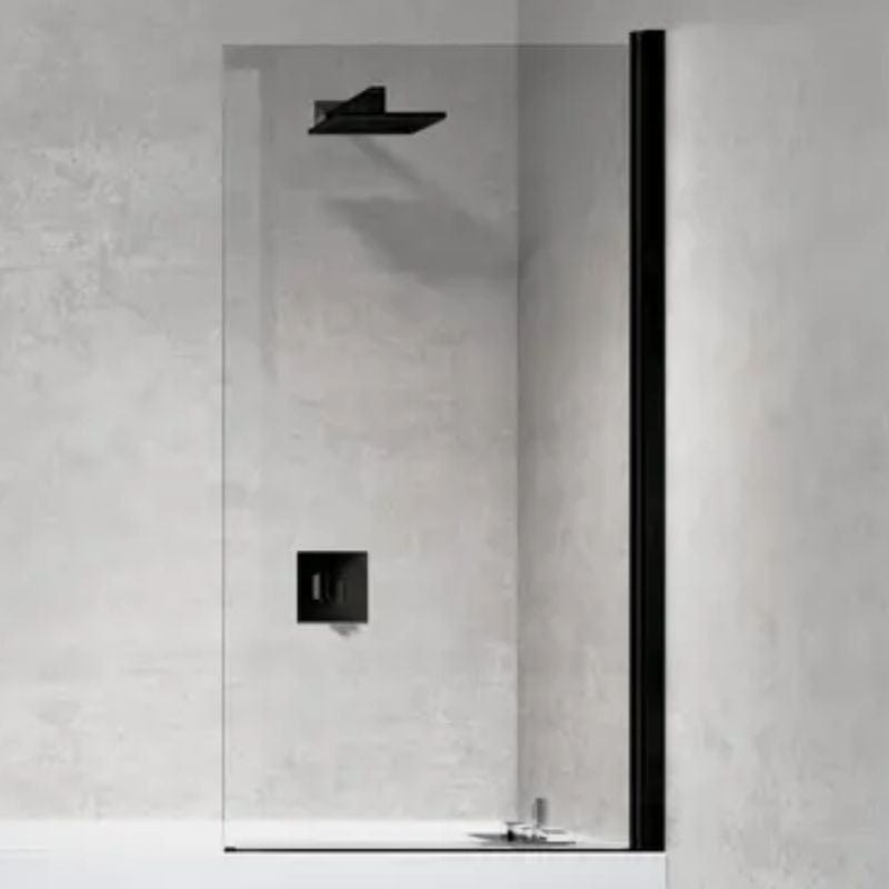 Novellini Young 2.0 1V Skjermvegg H150 Svart matt / 70cm / Klart glass Novellini Badekarvegg KO-Y21V70-1H