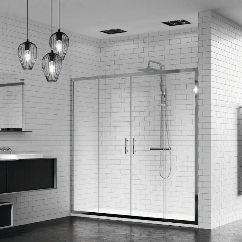 Novellini Zephyros 2.0 2A skyvedør for nisje Krom / 152cm / Klart glass Novellini Dusjdør KO-ZEP22A146-1K