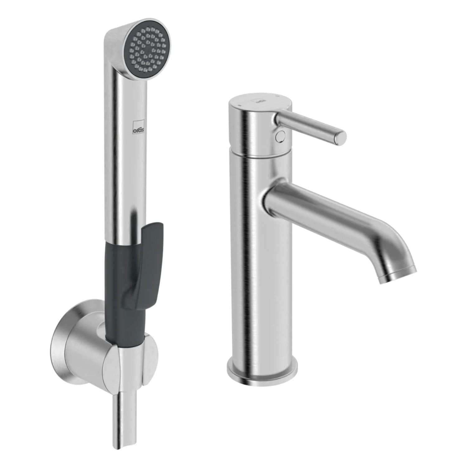 Oras Optima Style Servantbatteri med bidetta Børstet stål Oras Armatur Servantbatteri GRO-4200686