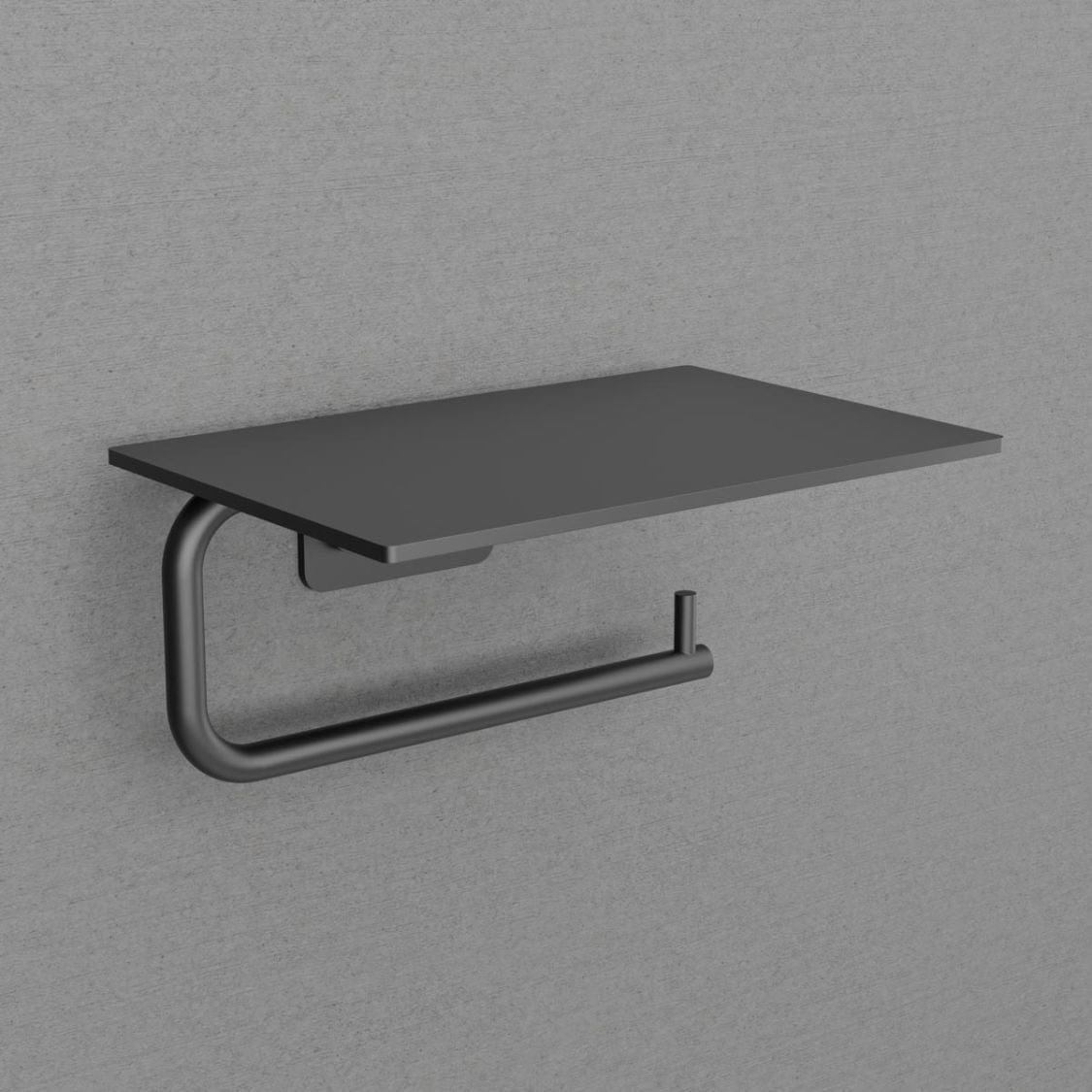 Scandtap Toalettpapirholder med Hylle Black Scandtap Toalettrullholder SC-15095