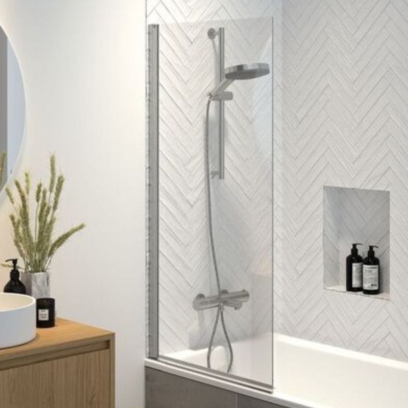 Sealskin Hooked Badekarvegg 75 Krom / 75cm / Klart glass Sealskin Badekarvegg CO-SX010754265100