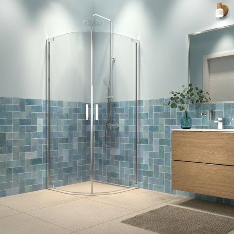Sealskin Inc Kvadrant dusjhjørne buet med 2 svingdører Krom / 100x100cm / Klart glass Sealskin Dusjhjørne CO-XI6410C6265100