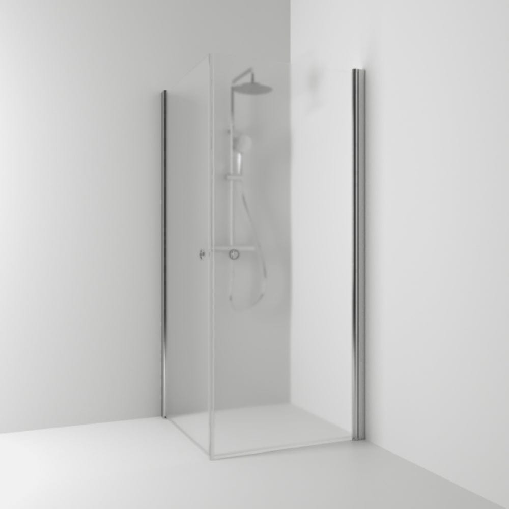 Skoga Dusjhjørne Rett Hullgrep 70x100cm / Matt Aluminium / Frostet glass Svedbergs Dusjhjørne SV-63508371