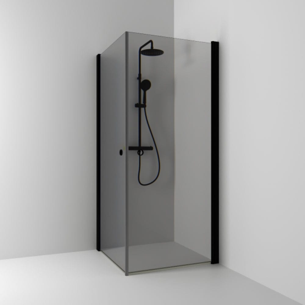 Skoga Dusjhjørne Rett Hullgrep 70x70cm / Svart Matt / Røykfarget glass Svedbergs Dusjhjørne SV-63511277