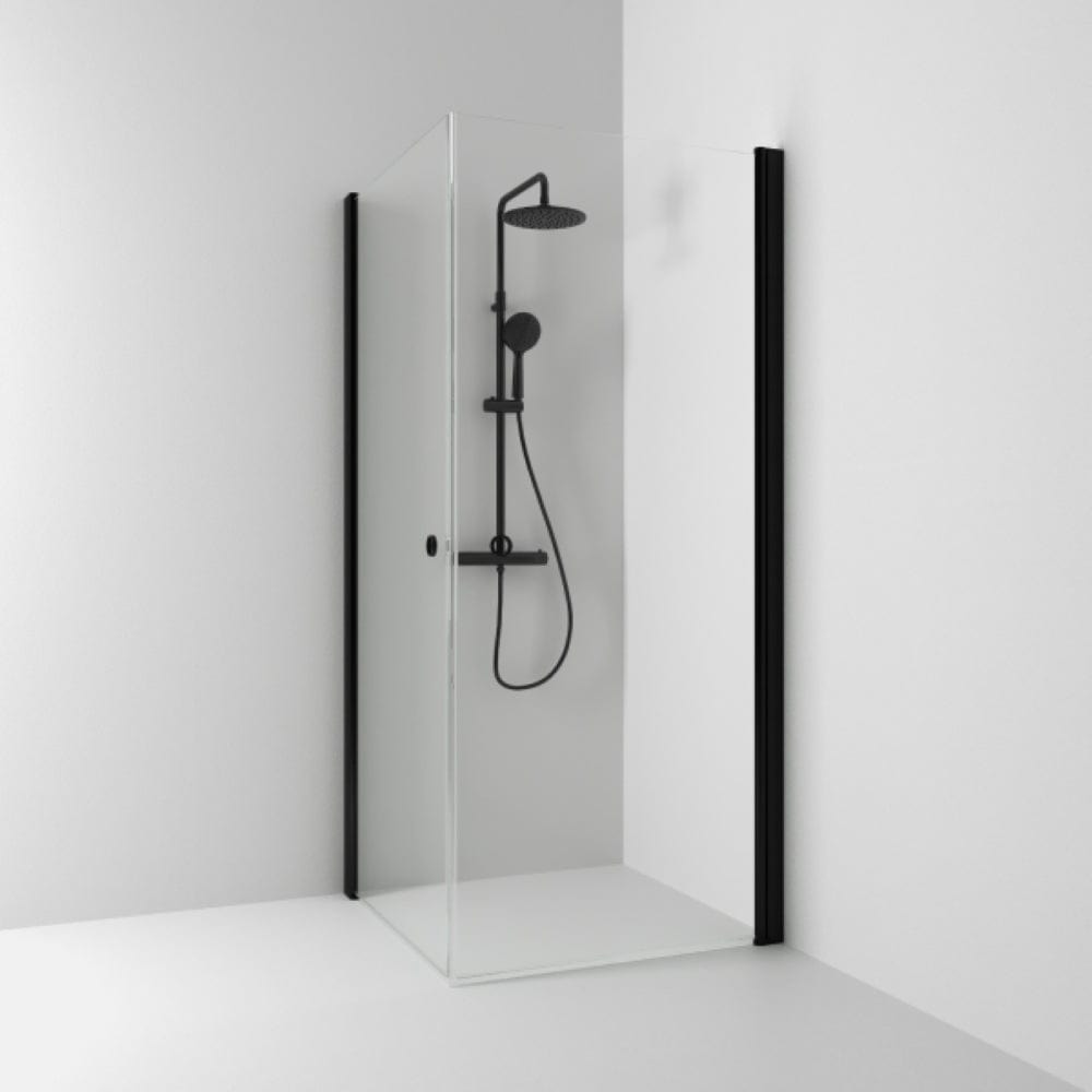 Skoga Dusjhjørne Rett Hullgrep 70x80cm / Svart Matt / Klart glass Svedbergs Dusjhjørne SV-63507278