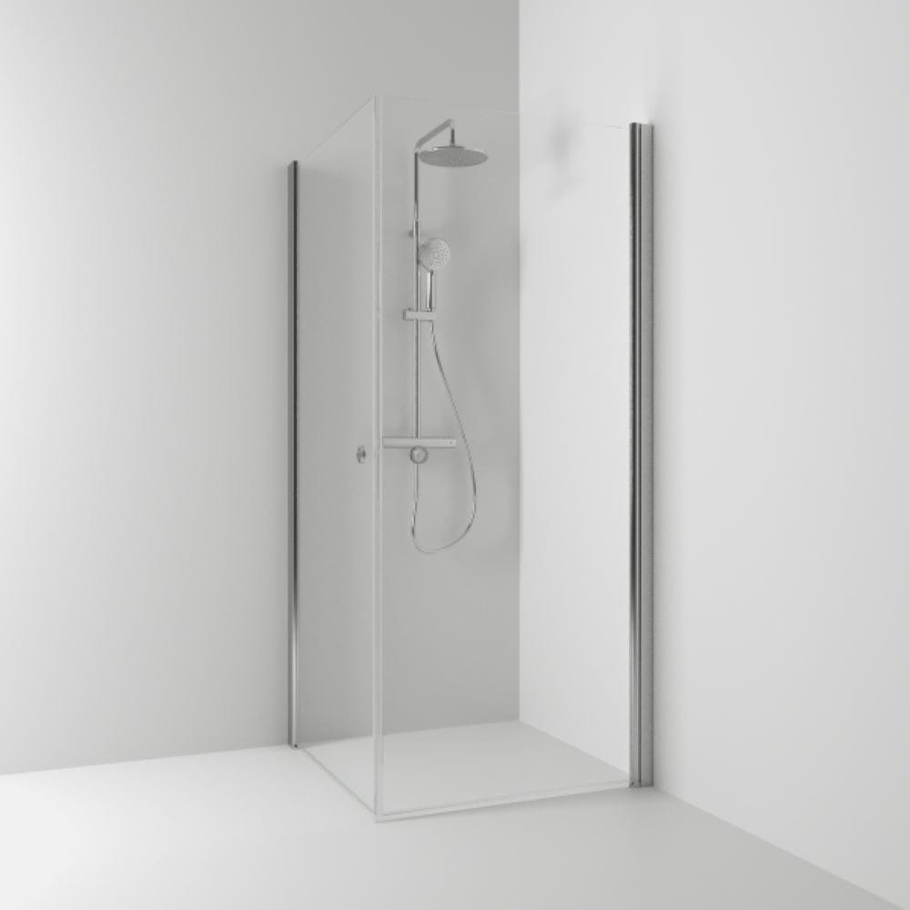 Skoga Dusjhjørne Rett Hullgrep 80x80cm / Matt Aluminium / Klart glass Svedbergs Dusjhjørne SV-63507388