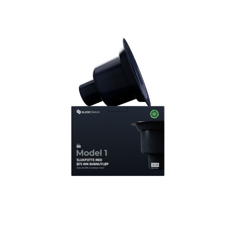 Slidedrain Model 1 Slukpotte - bunnutløp 75mm Slidedrain Gulvsluk GRO-3411005