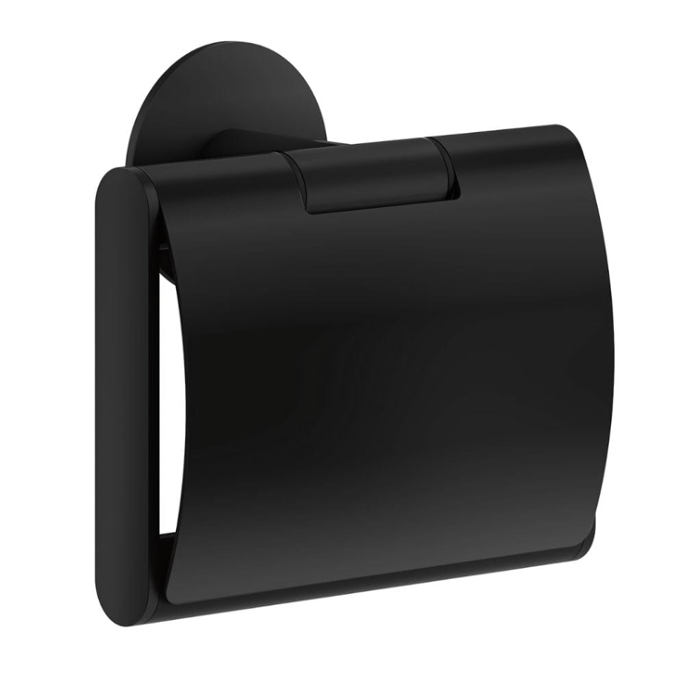 Smedbo Dot 3414 Toalettrullholder Selvklebende, med lokk Svart Smedbo Toalettrullholder SM-TB3414