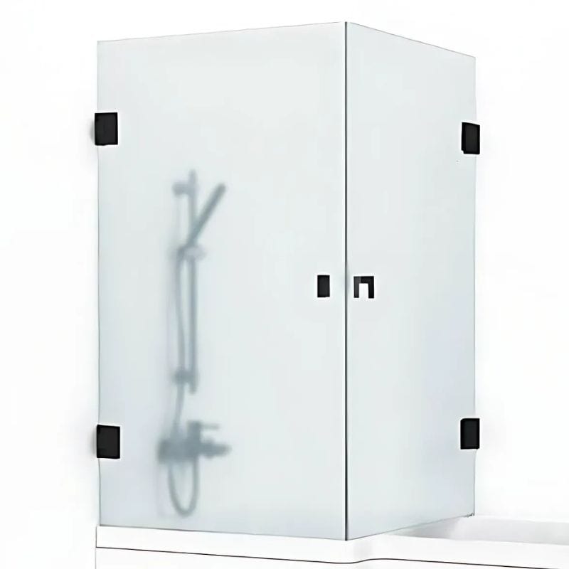 Svedbergs 180° Dusjhjørne for Badekar Svart matt / 83x83cm / Krystall frostet glass Svedbergs Badekarvegg SV-688488