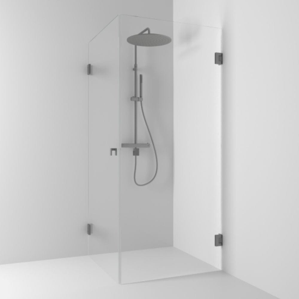 Svedbergs 180° Dusjhjørne Rett Blyantpenn svart / 80x80cm / Klart glass Svedbergs Dusjhjørne SV-623788